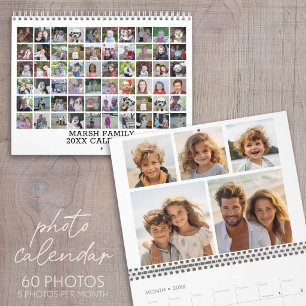 Calendario 60 Colaje Familiar Moderno Personalizado