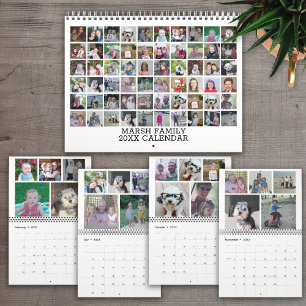 Calendario 60 Colaje Familiar Moderno Personalizado