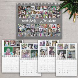 Calendario 60 Foto - Gris de plantilla de familia moderna Per