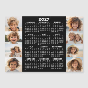 Calendario - 8 Fotos - Imán básico de blanco y neg