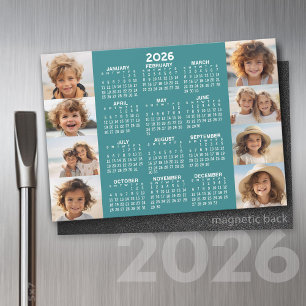 Calendario - 8 fotos Magnate blanco azul básico