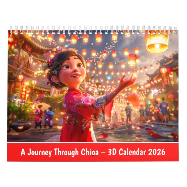 Calendario A Journey Through China – 3D Calendar 2026 (Tapa)