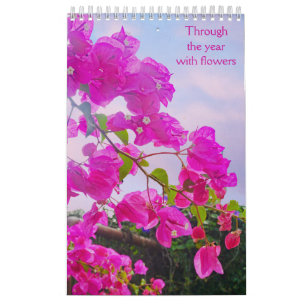 Calendario A lo largo del año con flores