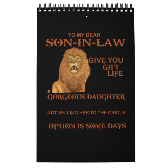 Calendario A Mi Querido Cuñado, Dale Una Magnífica Hija (Tapa)