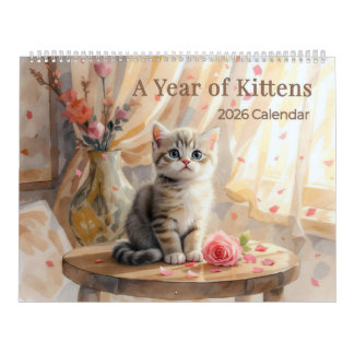 Calendario A Year of Kittens 2026 Wall Calendar