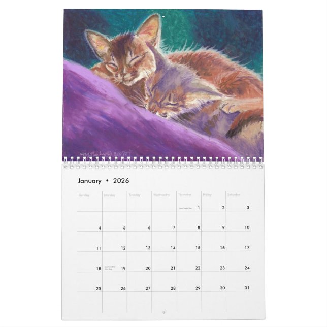 Calendario abisinio y somalí de los gatos 2015 (Jan 2026)