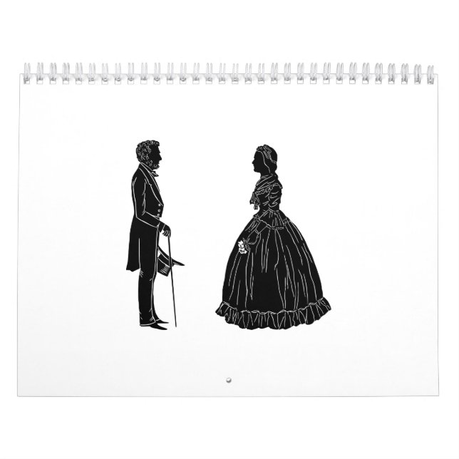 Calendario abraham lincoln mary todd lincoln silhouette (Tapa)