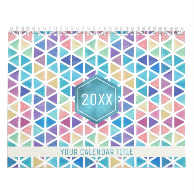 Calendario Abstract Watercolor Geométrico Una Foto Al Mes (Tapa)