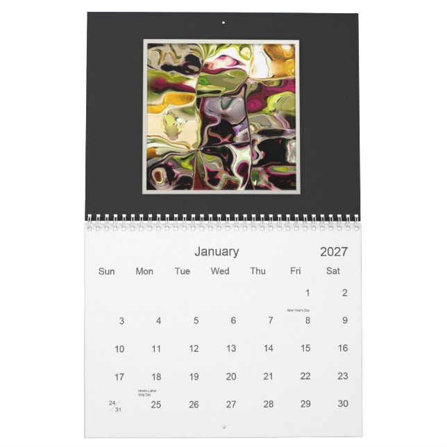 Calendario abstracto 2012 de la colección de (Jan 2027)