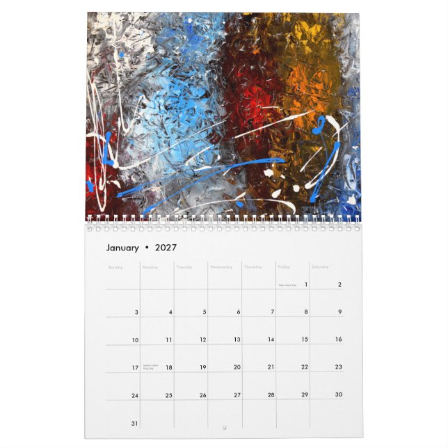 Calendario abstracto 2017 (Jan 2027)
