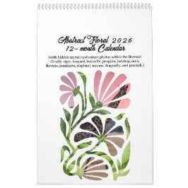 Calendario Abstracto Boho Botánico Naturaleza 2026 12 meses