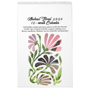Calendario Abstracto Boho Botánico Naturaleza 2026 12 meses