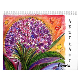 Calendario abstracto de las flores