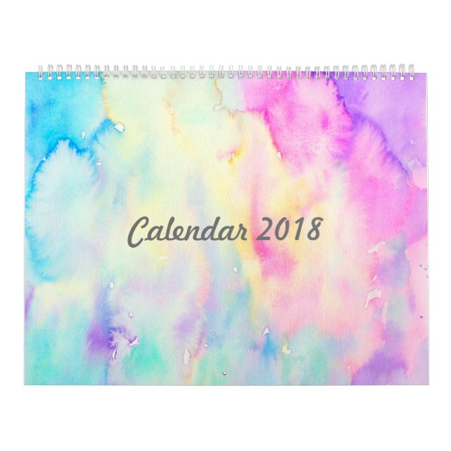 Calendario abstracto del paisaje de la acuarela, (Tapa)