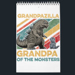 Calendario Abuelo Abuelo De Monstruos Halloween Christm<br><div class="desc">Acepta el monstruoso espíritu de Halloween y Navidades con nuestra camiseta familiar "Grandpazilla". Una mezcla única de diversión festiva y espeluznante.</div>