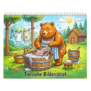 Calendario Acertijos visuales alemanes para niños nombres de