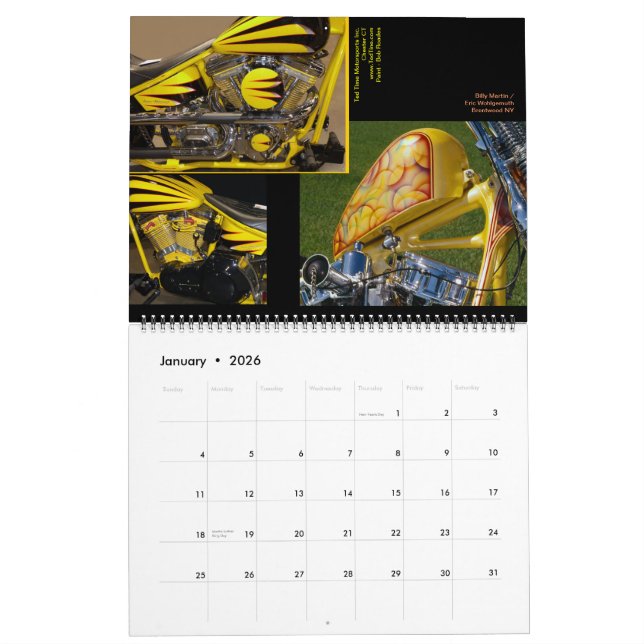 Calendario ¡Actualizado! Arco iris 2013 de la motocicleta -- (Jan 2026)