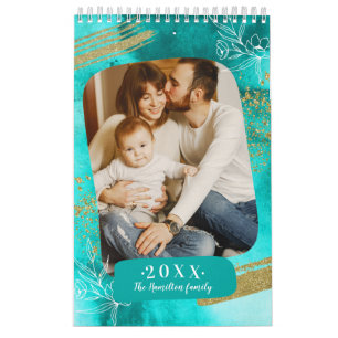 Calendario Acuarela Chic Foto Personalizada  2022 Familia