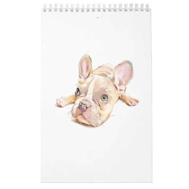 Calendario Acuarela de Bulldog Francés – Frenchie  (Tapa)