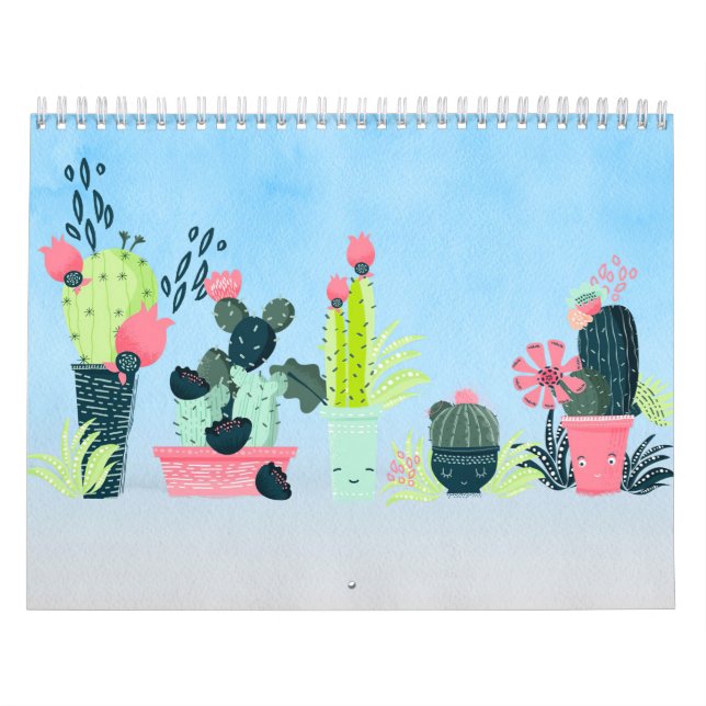 Calendario Acuarela de la familia Cactus (Tapa)