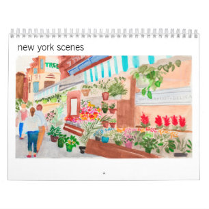Calendario Acuarela de las escenas de Nueva York