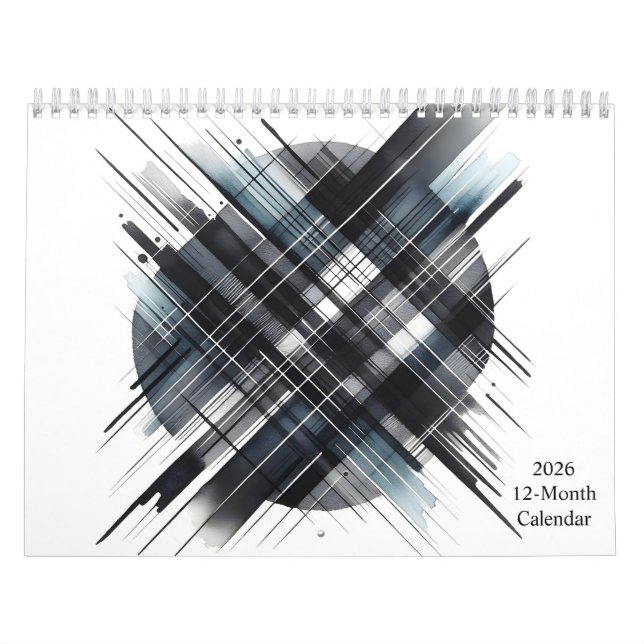 Calendario Acuarela Moderna Única Resumen Art 2026 (Tapa)