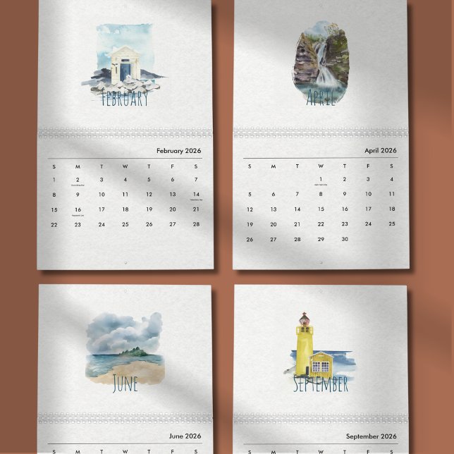 Calendario Acuarela Tropical 2026 (Subido por el creador)