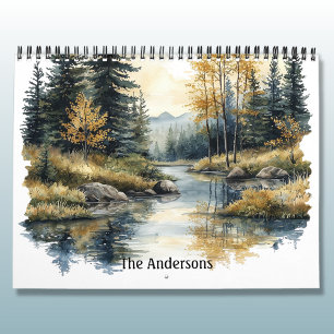 Calendario Acuarelas de lagos y arroyos de montaña