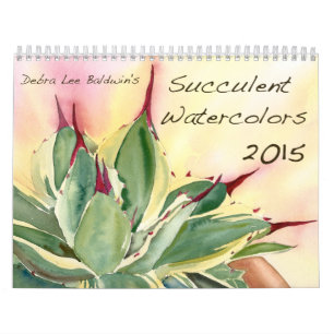 Calendario Acuarelas suculentas 2015 de Debra Lee Baldwin