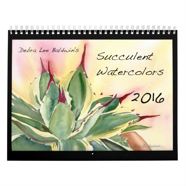 Calendario Acuarelas suculentas 2016 de Debra Lee Baldwin (Tapa)