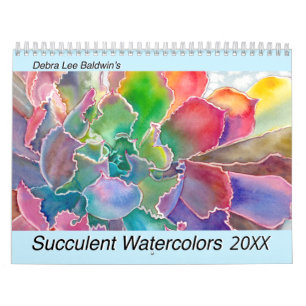 Calendario Acuarelas suculentas Debra 2019 Lee Baldwin