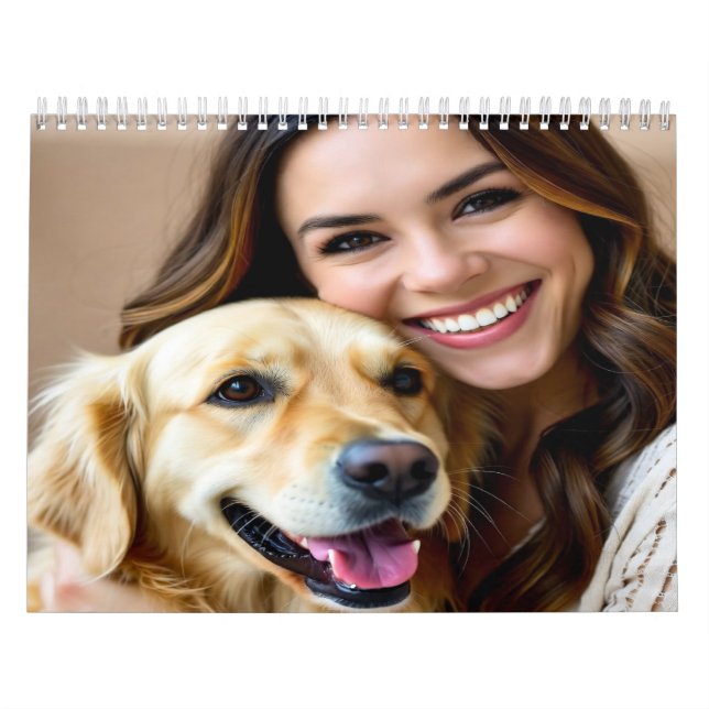 Calendario Add Golden Retriever Photo Personalize (Tapa)