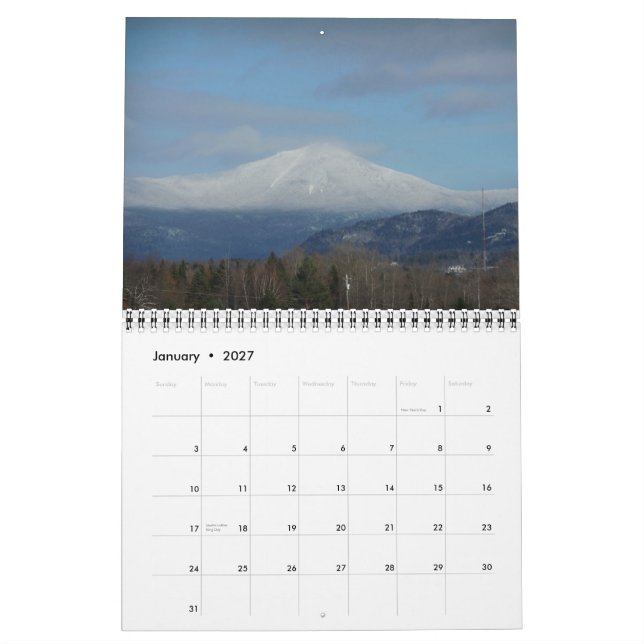 Calendario Adirondack Seasons (Jan 2027)