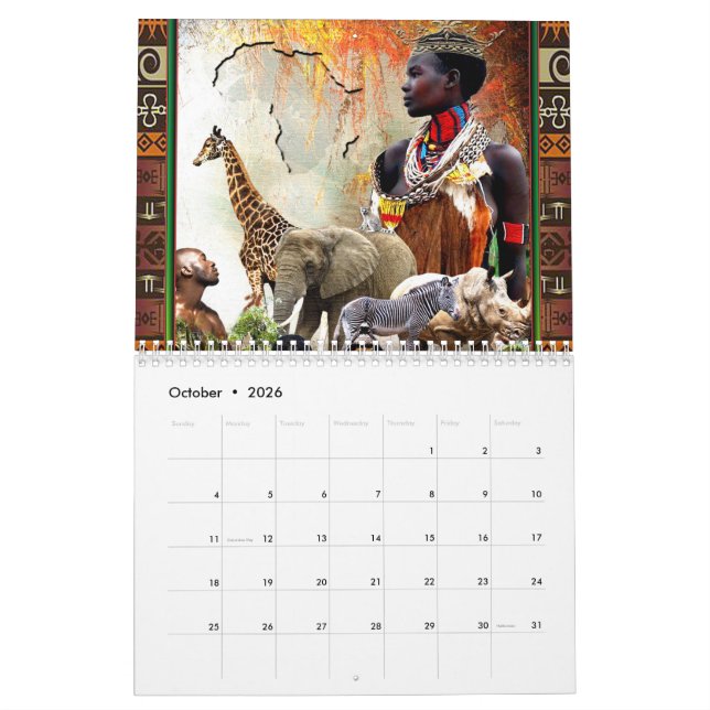 Calendario "Adoptar la esencia de África" (Oct 2026)