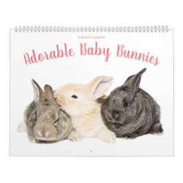 Calendario Adorable de conejillos para bebés