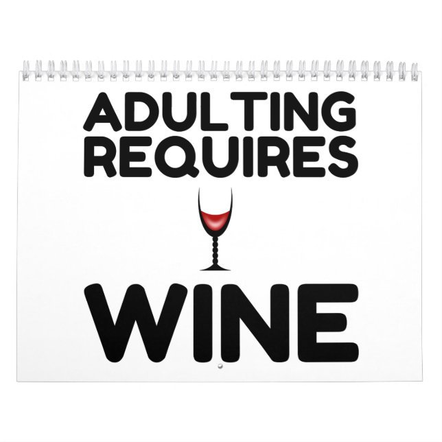 CALENDARIO ADULTING REQUIRES WINE (Tapa)