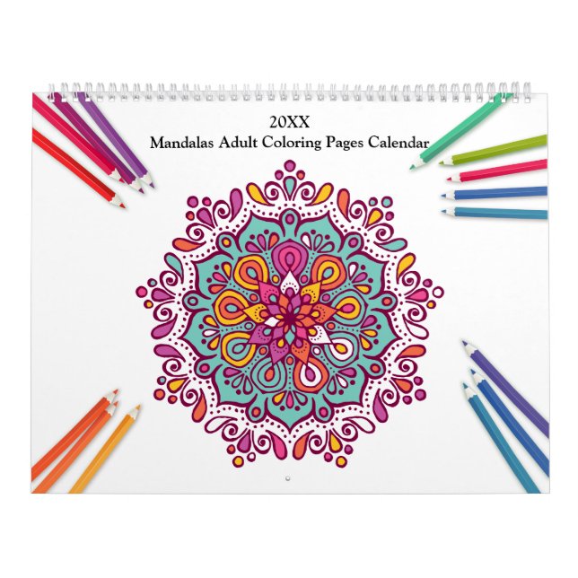 Calendario adulto del colorante de las mandalas (Tapa)