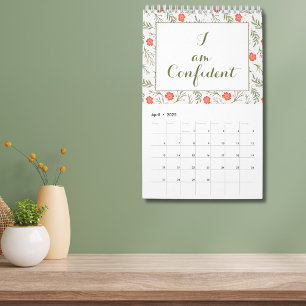 Calendario Afirmación positiva del guión floral de invierno 2