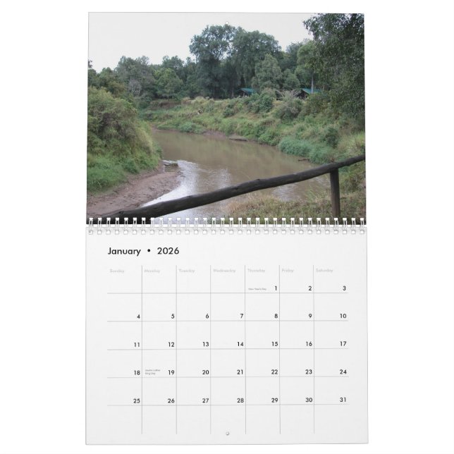 Calendario África el monte Kilimanjaro (Jan 2026)