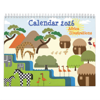 Calendario Africa Illustrations Calendar