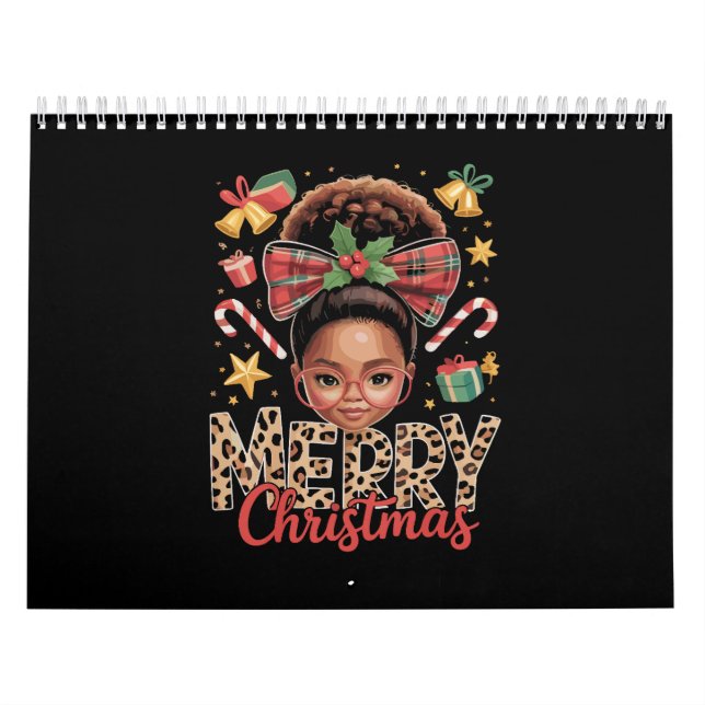 Calendario African American Christmas Messy Bun Black Mom  (Tapa)