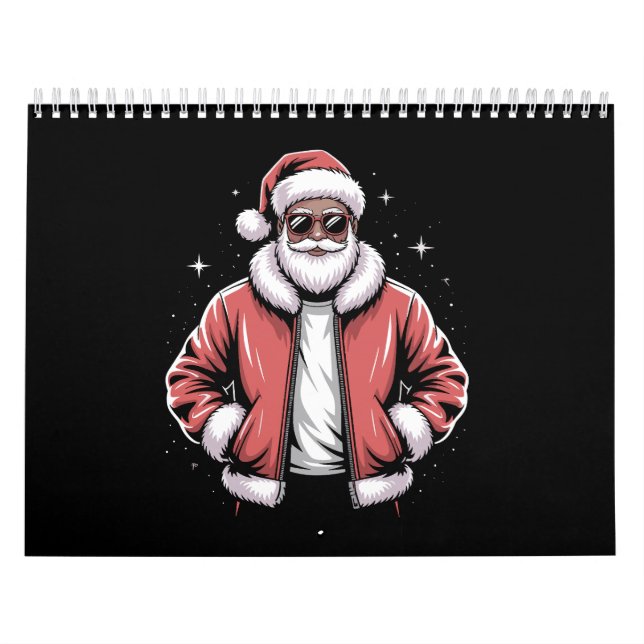 Calendario African American Santa Christmas Pajama Cool Black (Tapa)