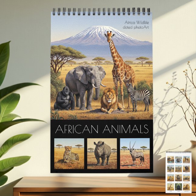 Calendario African Animals Calendar 2026 / African Wildlife (African Animals Calendar / Wildlife Africa)