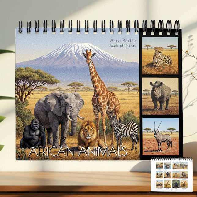 Calendario African Animals Calendar 2026 / wild Africa (African Animals Calendar / 2 Page)