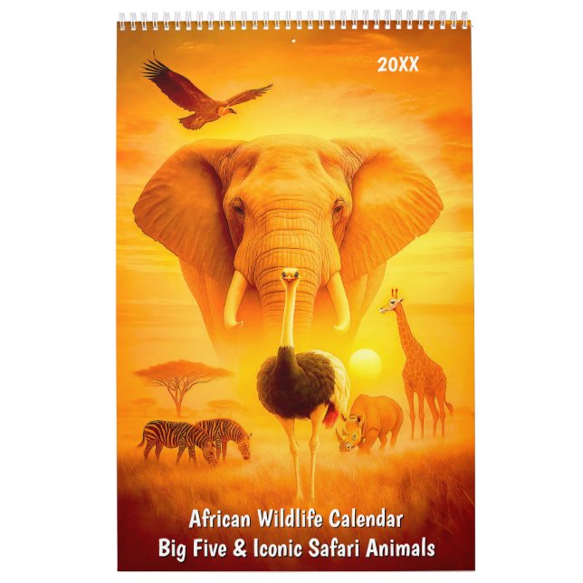 Calendario African Wildlife Calendar – Big Five & Iconic (Tapa)