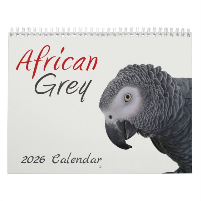 Calendario Africano del Loro Gris 2026 (Tapa)