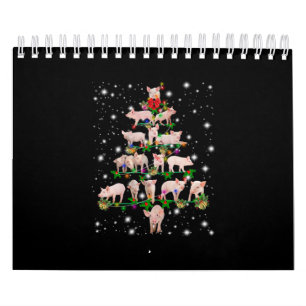Calendario Agradable Árbol De Navidad De Cerdo Cubierto De L
