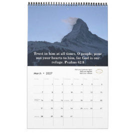 Calendario Agregar logotipo de la empresa Biblia Escritura Fo