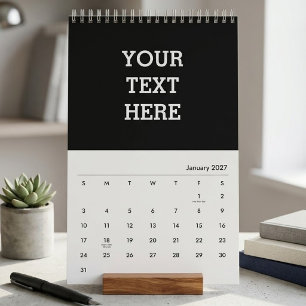Calendario Agregue su propio texto personalizado aquí en negr