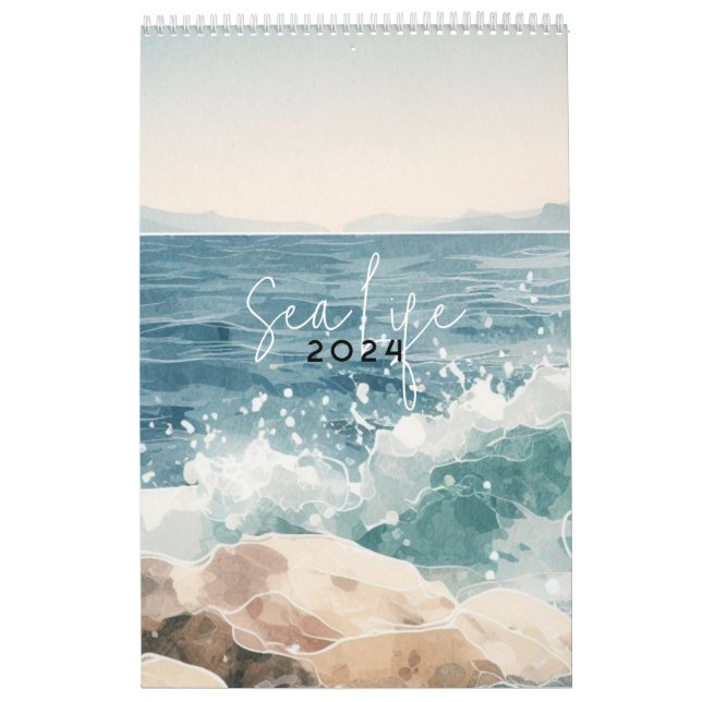 Calendario Agua azul del océano marino (Tapa)